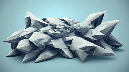 Polygonal abstract background. 3d rendering, 3d illustration.の素材