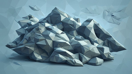 Polygonal abstract background. 3d rendering, 3d illustration.の素材