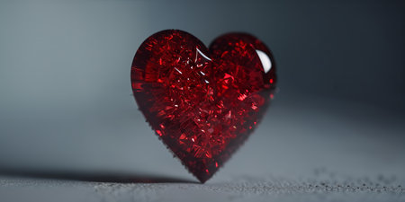 Red heart shaped ring, heart in a glass, Valentine's Dayの素材
