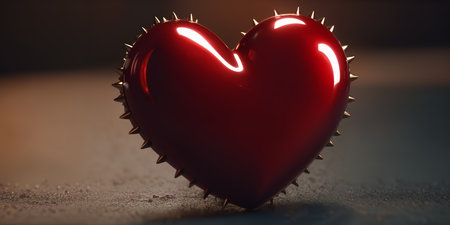 Red heart shaped ring, heart in a glass, Valentine's Dayの素材