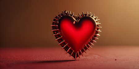 Red heart shaped ring, heart in a glass, Valentine's Dayの素材