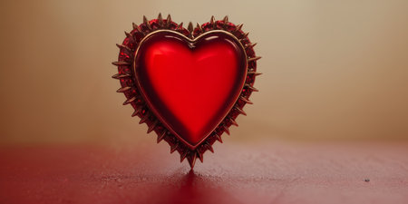 Red heart shaped ring, heart in a glass, Valentine's Dayの素材