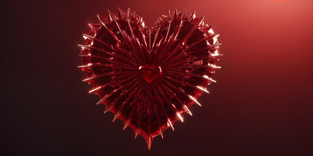 Red heart shaped ring, heart in a glass, Valentine's Dayの素材
