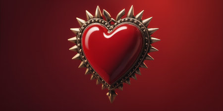 Red heart shaped ring, heart in a glass, Valentine's Dayの素材