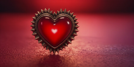 Red heart shaped ring, heart in a glass, Valentine's Dayの素材