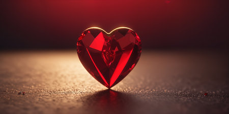 Red heart shaped ring, heart in a glass, Valentine's Dayの素材