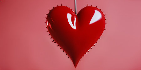Red heart shaped ring, heart in a glass, Valentine's Dayの素材