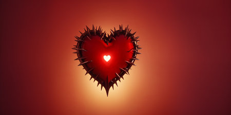 Red heart shaped ring, heart in a glass, Valentine's Dayの素材