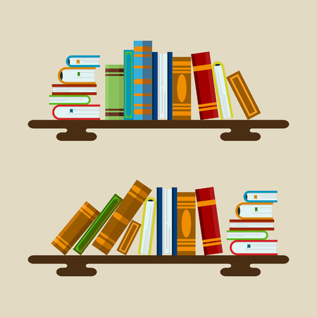 Vector illustration of colorful books. Great image for educational sphere, science, project for school, library, university ect.のイラスト素材