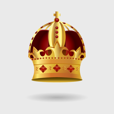 Royal golden crown with gradient mesh vector illustration.のイラスト素材