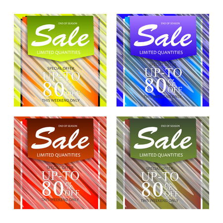 Set of sale abstract banners design. Sale vector banner template designのイラスト素材