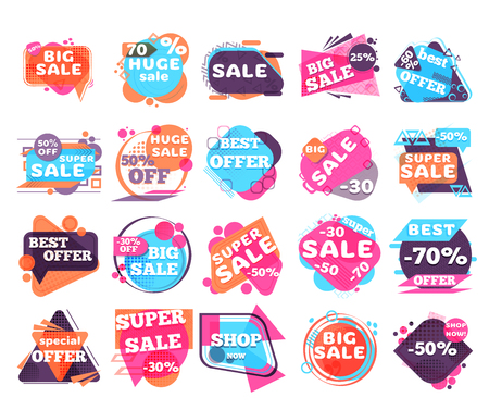 Set of modern sale labels. Collection symbols such as Special offer.のイラスト素材