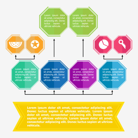 Flowchart elements different arrows for creating personalized charts. Abstract infographics vector business template for presentation.のイラスト素材