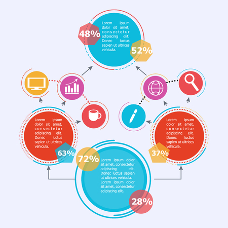 Flowchart elements different arrows for creating personalized charts. Abstract infographics. Vector business template for presentationのイラスト素材