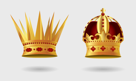 Royal golden crown with Gradient Mesh. Vector Illustration.のイラスト素材