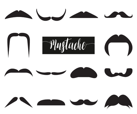 Collection of hipster black mustache. Vector illustration EPS 10のイラスト素材