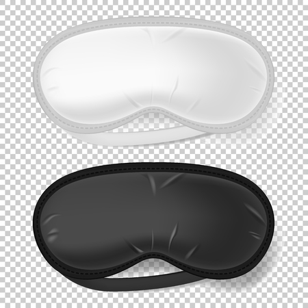 White and black blindfold. Realistic mock up of sleeping mask in vectorのイラスト素材