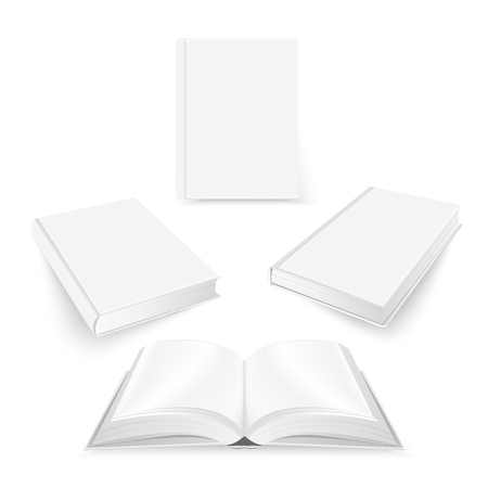 Set of white blank book cover template. Mockup designのイラスト素材