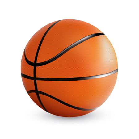 Realistic vector basketball. Athletic equipment, healthy lifestyle, fitness activity vector illustration.のイラスト素材