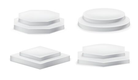 3d round stage podium set isolated on transparent background. Art design pedestal, platform. stage, scene.のイラスト素材