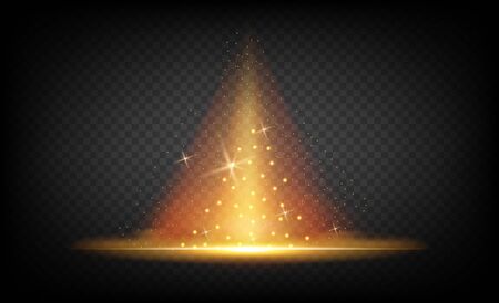 Sparkle stardust trail. Light effect. Magic glittering dust waves, golden glowing star trails. Gold shine. Christmas shining light effects. Vector cosmic glittering wave.のイラスト素材
