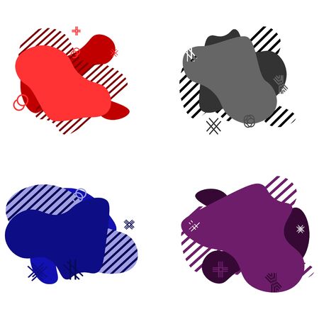 Set of abstract modern graphic elements. Dynamical colored forms and line. Abstract banners with flowing liquid shapes. Template for the design of a logo, flyer or presentation. Vectorのイラスト素材