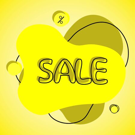 Sale banner template design, Yellow sale special offer. End of season special offer banner. Flash sale discount banner template promotion. Vector illustration isolation on white backgroundのイラスト素材