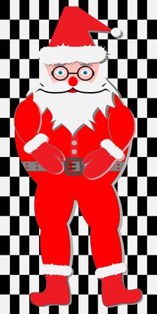 Illustration of cute Santa Claus. Vector Santa Claus for greeting card, New Year poster. Vectorのイラスト素材