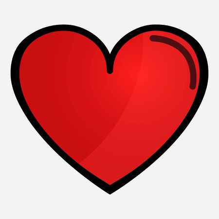 Heart shape vector, love illustration - ideal design for Valentine's day card background, love holiday, symbol, sign, romantic wedding invitation, art sketch, red big heart icon. Vectorのイラスト素材