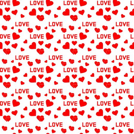 Love simples pattern for Valentines Day or wedding. Flat hearts on white background. Love pattern. Vectorのイラスト素材