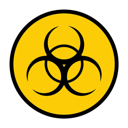 Biohazard icon. Danger and Biohazard caution sign. Stay away from the danger zone. Vector quarantine cautions icon. No entry. Disease prevention, control and management. Safety sign. Editable strokeのイラスト素材