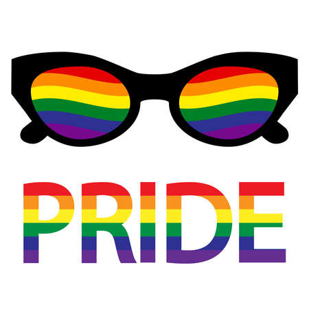 Sunglasses with LGBT transgender flag. Gay Pride. LGBT community. Equality and self-affirmation.のイラスト素材