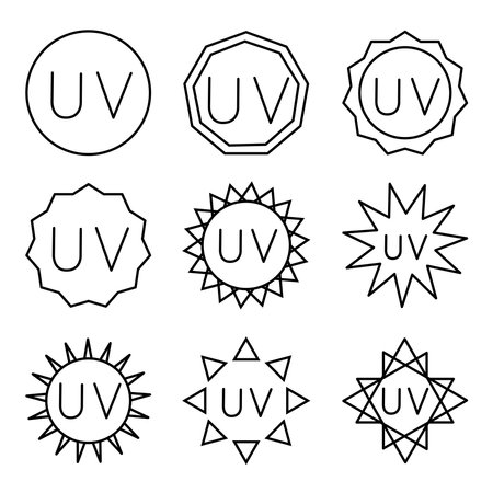 UV sterilization stamp illustration on whiteのイラスト素材