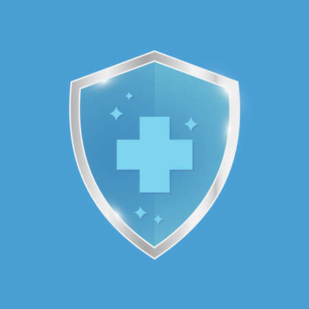 Antibacterial sanitizer or antiseptic label. Antimicrobial, resistant badge. Symbol of protection....