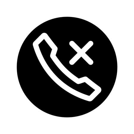 Forbidden telephone icon. Phone calls icon. No answer. Decline calling symbol. A glyph symbol in your web site design,  app, UI, webinar, video chat, ect. Vectorのイラスト素材