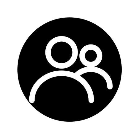 Group of people. Black round flat icon of group of people, team, collaboration.のイラスト素材