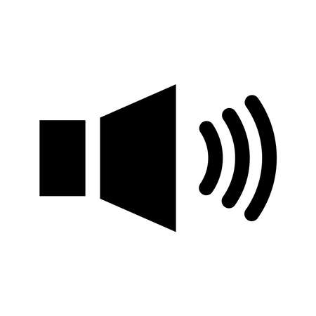 Sound volume icon. Vector isolated black audio icon or symbol. Speaker volume audio voice sound symbol media musicのイラスト素材