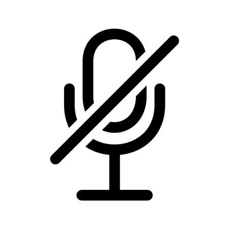Mute. No sound. Speaker off. Microphone symbol. Forbidden icon. Microphone icon for your web site design,  app, UI. Outline vector illustrationのイラスト素材