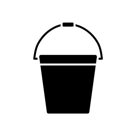 Bucket icon. Glyph style sign for mobile concept and web design. Pail simple icon. Symbol, illustration. Vectorのイラスト素材