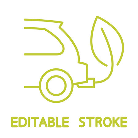 Zero tailpipe emissions. Eco friendly vehicle using biofuel. electric vehicle. Eco car concept green drive with leaf symbol. vectorのイラスト素材