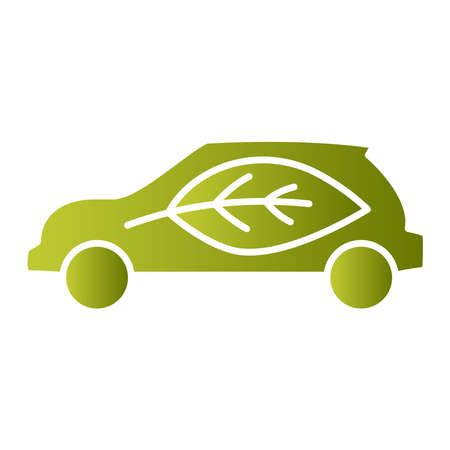 Zero tailpipe emissions. Eco friendly vehicle using biofuel. electric vehicle. Eco car concept green drive with leaf symbol. vectorのイラスト素材