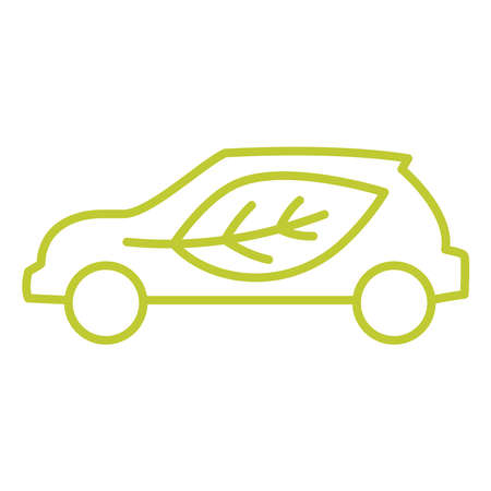 Zero tailpipe emissions. Eco friendly vehicle using biofuel. electric vehicle. Eco car concept green drive with leaf symbol. vectorのイラスト素材
