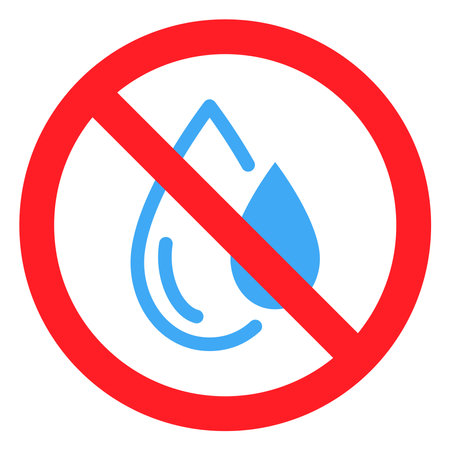 No water or No oil, symbol. Not drinkable water, prohibition sign. Forbidden symbol. vectorのイラスト素材