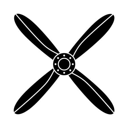 vintage aircraft screw. Propeller of airplane, icon. Vector propeller illustration on white backgroundのイラスト素材
