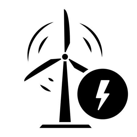 wind power plant. wind turbine. sustainable and alternative energy. Renewable and clean energy. Vectorのイラスト素材
