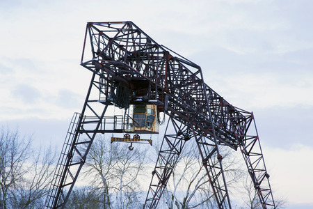 The lifting crane. The large industrial machine