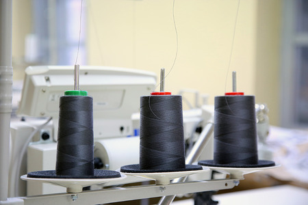 Indoor of sewing company, equipment and materials
