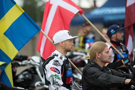 DAUGAVPILS, LATVIA - August 6, 2016: second round of Euro Speedway Championship.Rider Joonas...
