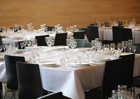 Beautifully organized event - served tables ready for guests