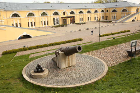 DAUGAVPILS, LATVIA - MAY 6, 2020: Mark Rothko Art Centre in Daugavpils fortress with mortar foregroundのeditorial素材